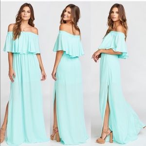 Show Me Your Mumu Hacienda Maxi Dress Turquoise L